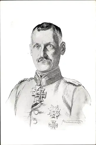 Künstler Ak Kronprinz Rupprecht von Bayern, Portrait in Uniform, Orden