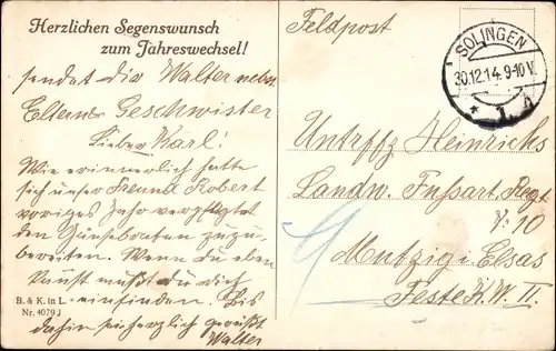 Ak Glückwunsch Neujahr, Verlasse dich auf den Herrn, Jes. 26 4