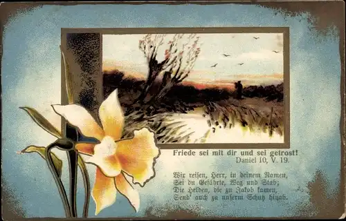 Passepartout Ak Friede sei mit dir und sei getrost, Daniel 10 V 19