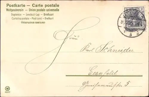 Ak Glückwunsch Neujahr, Junge mit Handkarren, Schwein