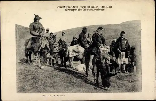 Ak Campagne d'Orient 1914-1918, Groupe de Macedoniens
