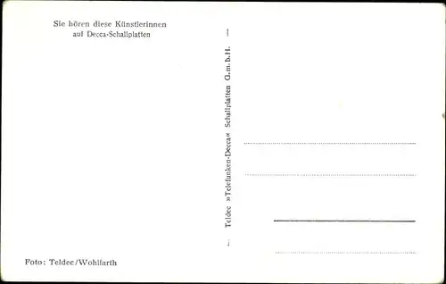 Ak Sängerinnen Geschwister Hofmann, Decca, Autogramm