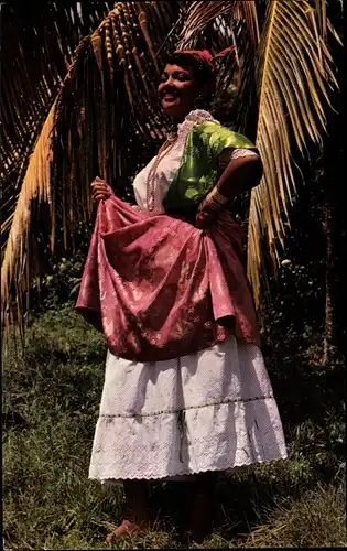 Ak Martinique, Costume créole, la jupe, Portrait