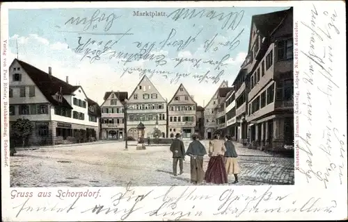 Ak Schorndorf in Württemberg, Marktplatz