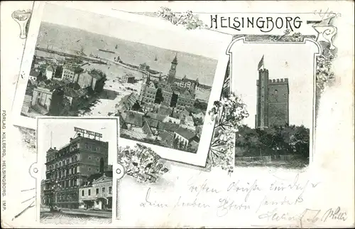 Ak Hälsingborg Helsingborg Schweden, Panorama, Turm, Hotel