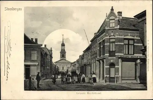 Ak Steenbergen Nordbrabant Niederlande, Groote Kerkstraat