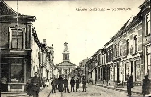 Ak Steenbergen Nordbrabant Niederlande, Groote Kerkstraat