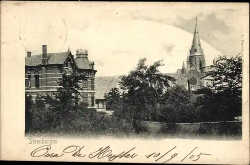Ak Steenbergen Nordbrabant Niederlande, Teilansicht, Kirche