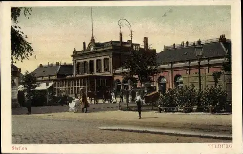 Ak Tilburg Nordbrabant Niederlande, Station, Bahnhof