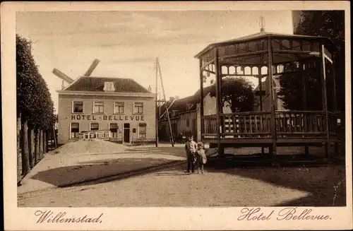 Ak Willemstad Nordbrabant Niederlande, Hotel Bellevue