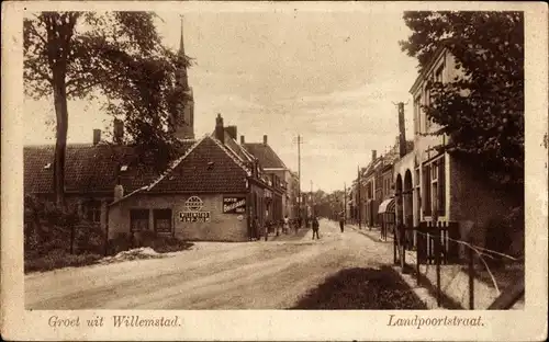 Ak Willemstad Nordbrabant Niederlande, Landpoortstraat