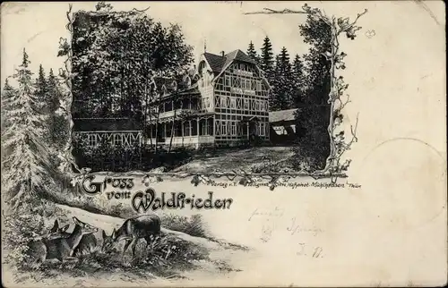 Passepartout Ak Eigenrieden Rodeberg Thüringen, Gasthaus Waldfrieden