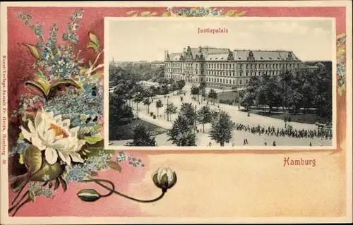 Passepartout Ak Hamburg Mitte Altstadt, Justizpalast