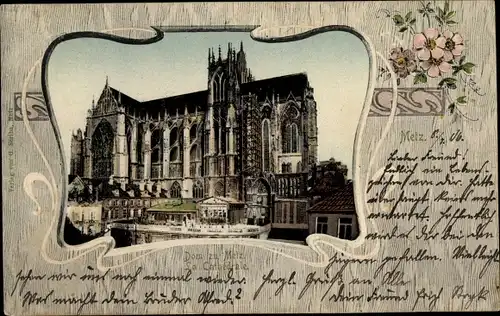 Passepartout Ak Metz Moselle, Blick auf den Dom, la Cathedrale
