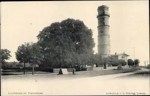 Ak Ostseebad Travemünde Lübeck, Blick zum Leuchtturm