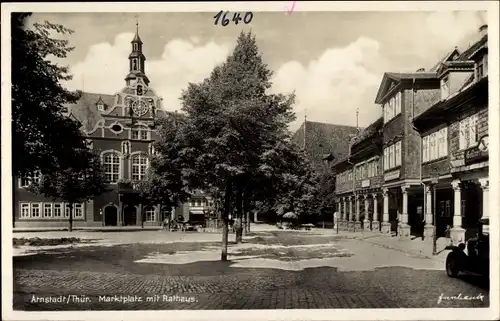 Ak Arnstadt in Thüringen, Marktplatz, Rathaus