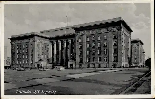 Ak Katowice Kattowitz Oberschlesien, Partie am Regierungsgebäude