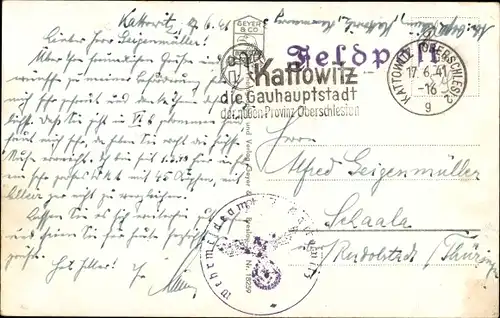 Ak Katowice Kattowitz Oberschlesien, Partie am Regierungsgebäude