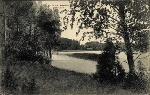 Ak Orzysz Arys Ostpreußen, Am Arys-See, Liebesinsel