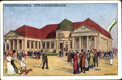 Künstler Ak Dörffel, Heinz, Leipzig, Internationale Baufachausstellung 1913, Sächs. Staatsverwaltung