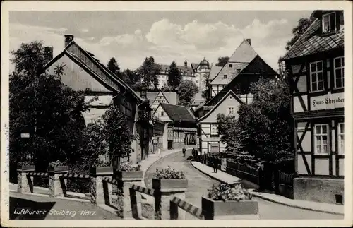 Ak Stolberg im Harz, Straßenblick, Haus Ehrenberg