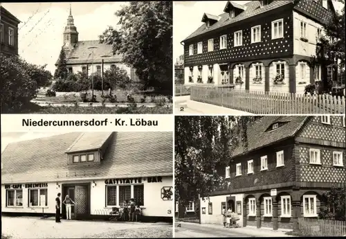 Ak Niedercunnersdorf Kottmar in der Oberlausitz, Gaststätte Edelweiß, Heimatmuseum, Umgebindehaus