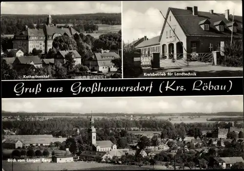 Ak Großhennersdorf Herrnhut in Sachsen, Katharinenhof, Ortsansicht, Kreisbetrieb für Landtechnik