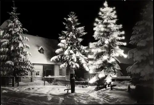 Ak Neugersdorf in der Lausitz, Gründungsstätte Am Büttnerborn, Winterzauber, Schnee