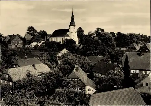 Ak Obercunnersdorf Kottmar in der Oberlausitz, Teilansicht, Kirche
