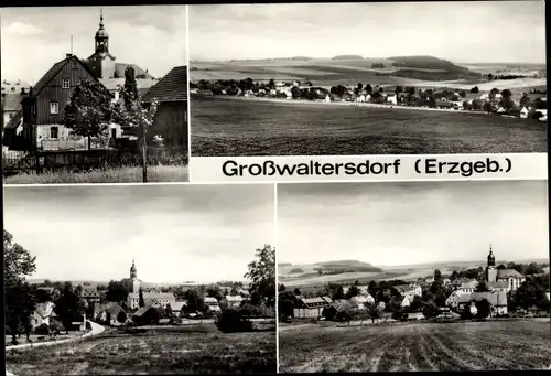 Ak Großwaltersdorf Eppendorf in Sachsen, Kirche, Ortsansicht