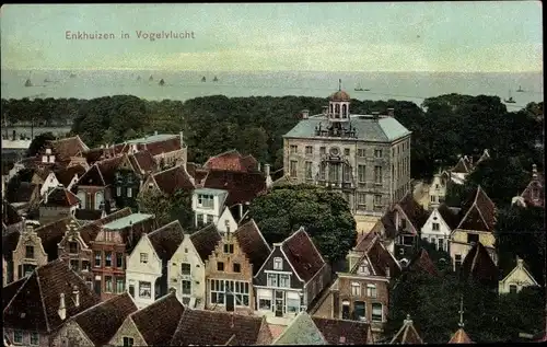 Ak Enkhuizen Nordholland Niederlande, in Vogelvlucht