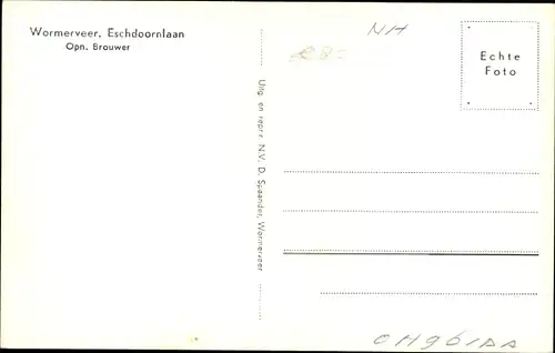 Ak Wormerveer Nordholland Niederlande, Eschdoornlaan