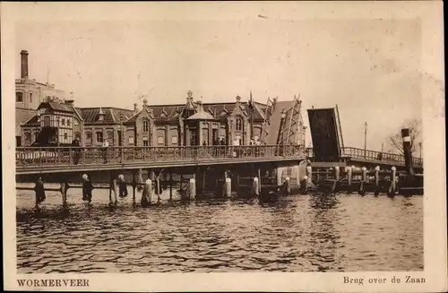 Ak Wormerveer Nordholland Niederlande, Brug over de Zaan