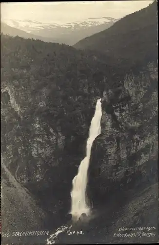 Ak Norwegen, Stalheimsfossen, Wasserfall