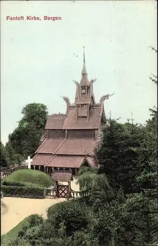 Ak Bergen Norwegen, Fantoft Kirke