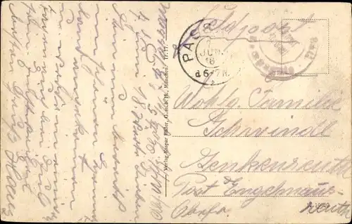 Ak München, Justiz-Palast, Springbrunnen, Straßenbahn