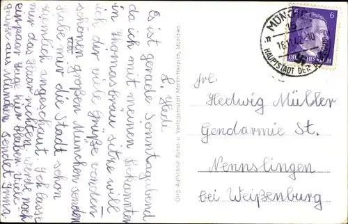 Ak München, Stadtpanorama, Münchner Kindl