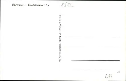 Ak Großröhrsdorf Sachsen, Ansicht vom Ehrenmal, Grabsteine