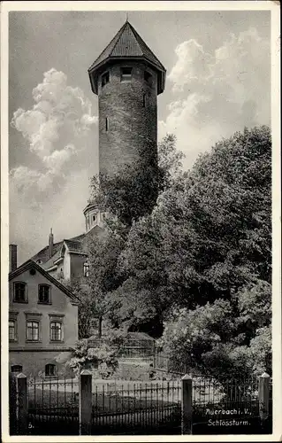 Ak Auerbach im Vogtland, Schlossturm