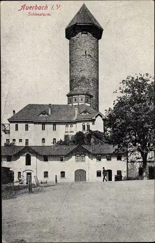 Ak Auerbach im Vogtland, Schlossturm