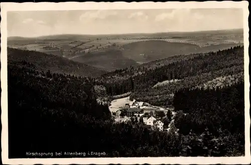 Ak Hirschspung Altenberg Erzgebirge, Talblick auf Ort und Umgebung