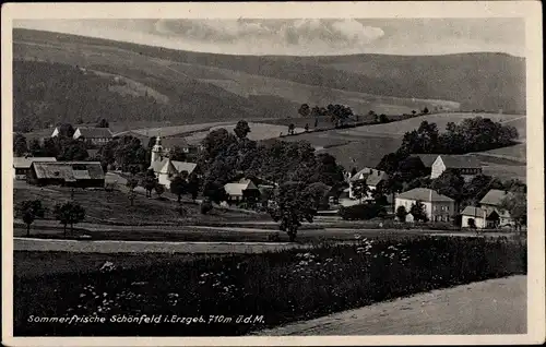 Ak Schönfeld Dippoldiswalde im Osterzgebirge, Blick auf den Ort