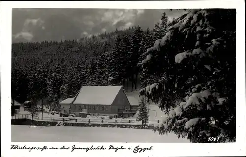 Ak Seyde Hermsdorf im Erzgebirge, Winteransicht von der Zwergbaude
