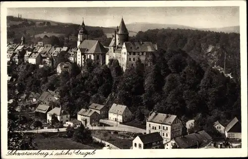 Ak Schwarzenberg im Erzgebirge Sachsen, Schloss und Kirche