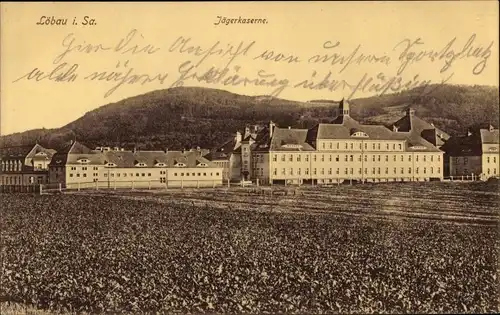 Ak Löbau Sachsen, die Jägerkaserne