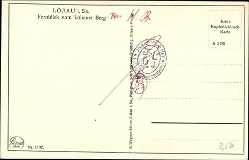 Ak Löbau Sachsen, Panorama vom Löbauer Berg
