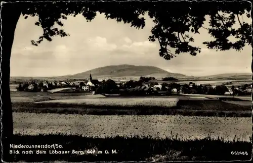 Ak Niedercunnersdorf Kottmar in Sachsen, Blick nach dem Löbauer Berg