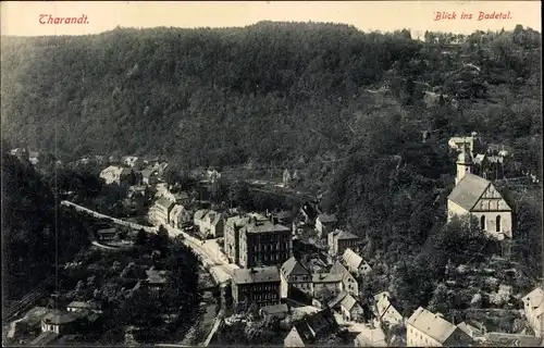 Ak Tharandt im Erzgebirge, Blick ins Badetal