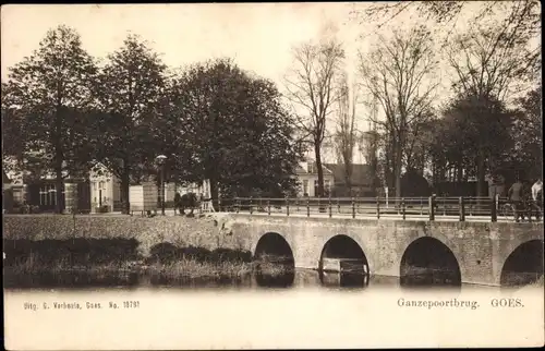 Ak Goes Zeeland Niederlande, Ganzepoortbrug