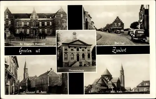 Ak Zundert Nordbrabant Niederlande, St. Elisabeth Rustoord, Pensionaat St. Anna, R.K. Kerk